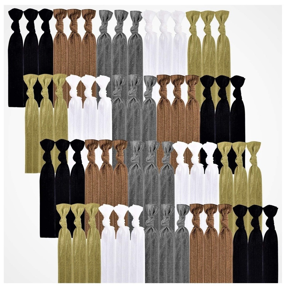 100 piece Ribbonβ elastic hair ties Shimmer No Pull No Breakage neutral colors